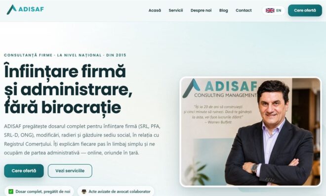 ADISAF - infiintare firma si administrare, fara birocratie ADISAF - infiintare firma si consultanta, in relatia cu Registrul Comertului, online la nivel national