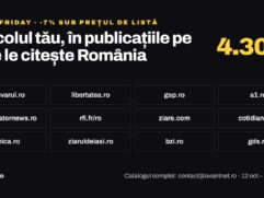 Avantnet.ro Black Friday: articole sponsorizate cu 7% sub prețul de listă