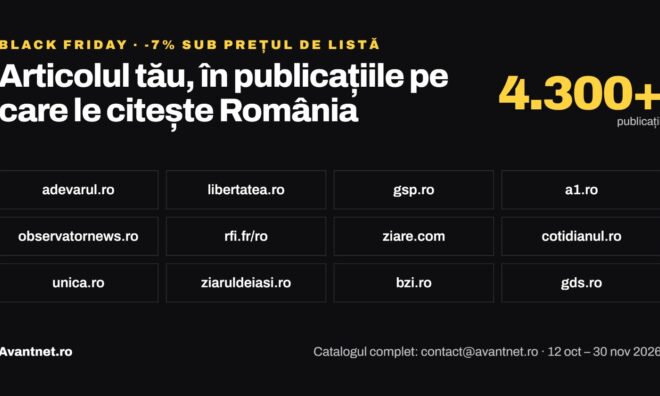 avantnet-black-friday-2026 Avantnet.ro Black Friday: articole sponsorizate cu 7% sub prețul de listă