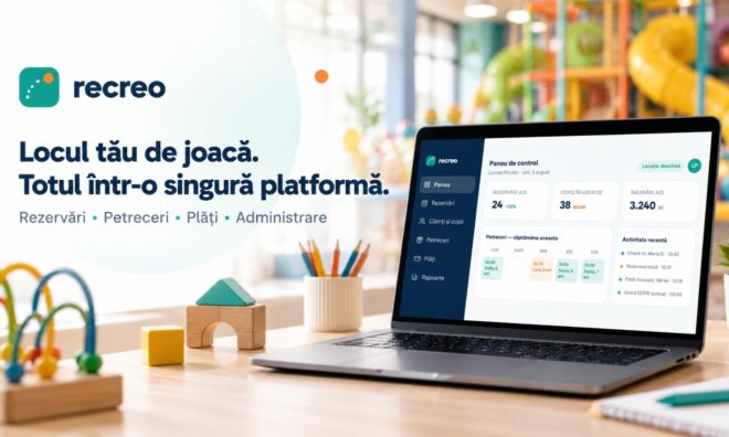 RECREO RECREO - platformă pentru locuri de joacă: rezervări, petreceri, plăți și administrare